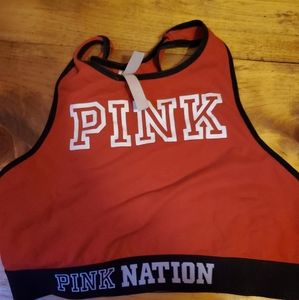 Pink sports bra